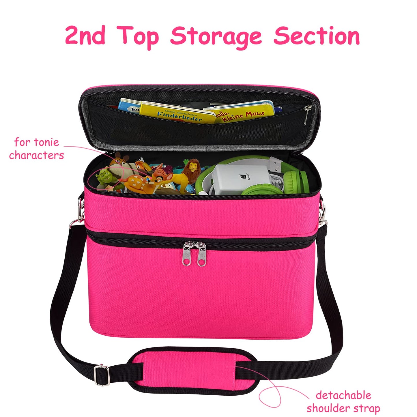 Bevegekos Carrying Case For Toniebox Starter Set, Storage Travel Carrier Bag For Audio Player, Tonies Figures, Charging Station