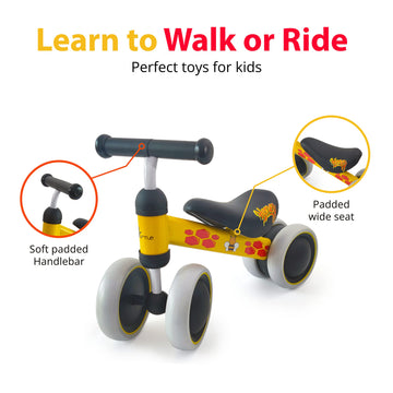10-24 Months Baby Balance Bike - No Pedal Toddler Walker Trainer Riding Toys For Infant 1 Year Old Boys And Girls With 4 Silent
