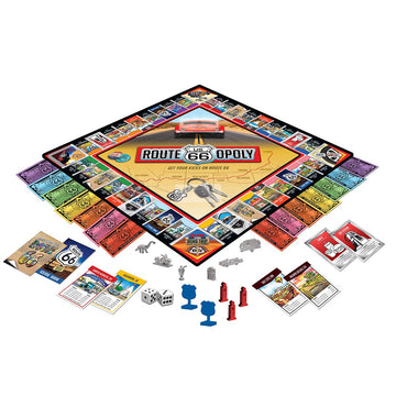 MasterPieces Opoly Route 66 Board Game - Officially Licensed, Multicolor, Cardboard, Model 41991 for Adults, Kids & Family
