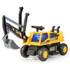 Honey Joy Ride On Excavator, 6V Battery Powered Ride On Construction Vehicles For Kids, Under Seat Storage, Music, Rotatable Sea