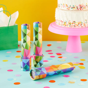 Blue Panda 3 Pack Prism Kaleidoscopes For Kids 8 Inches - Birthday Party Favors, Vintage-Style Educational Retro Toys (Geometric Pattern)