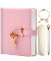 Diary With Lock For Girls - Birthday Gifts For Girls Ages 8 9 10 11 12 Year Old - Arts And Crafts For Kids - Journal Kit Includes: Pencil Case, Bracelet, Pen, Leather Journal For Teen Girls & Kids
