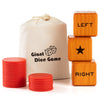 Crobyi Giant Right Center Left Dice Game With 24 Large Chips & Carry Bag. 3.5'' Giant Wooden Outdoor & Lawn Dice Game For Family