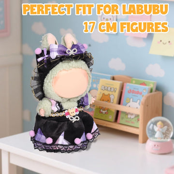 AICase for Labubu Clothes/for Labubu Outfits Clothes Set for 17cm Lububu Doll 3 Piece Set Hat Clothing for LA BUBU Boys and Girls Stylish Adorable Dolls Clothes Accessories (No Doll)_02