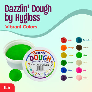 Hygloss Play Modeling Dough - 1Lb. - Easter Basket Stuffer - Unscented Dough - Safe & Non-Toxic For Kids Arts & Crafts - Party Favors - Classroom Supplies, Lime Green