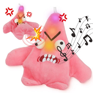 WORDFANIDAYE Angry Starfish Toy That can Move Sing and Imitate Speech,Angry Star Plush Interesting Backpack Pendant Funny Plush,