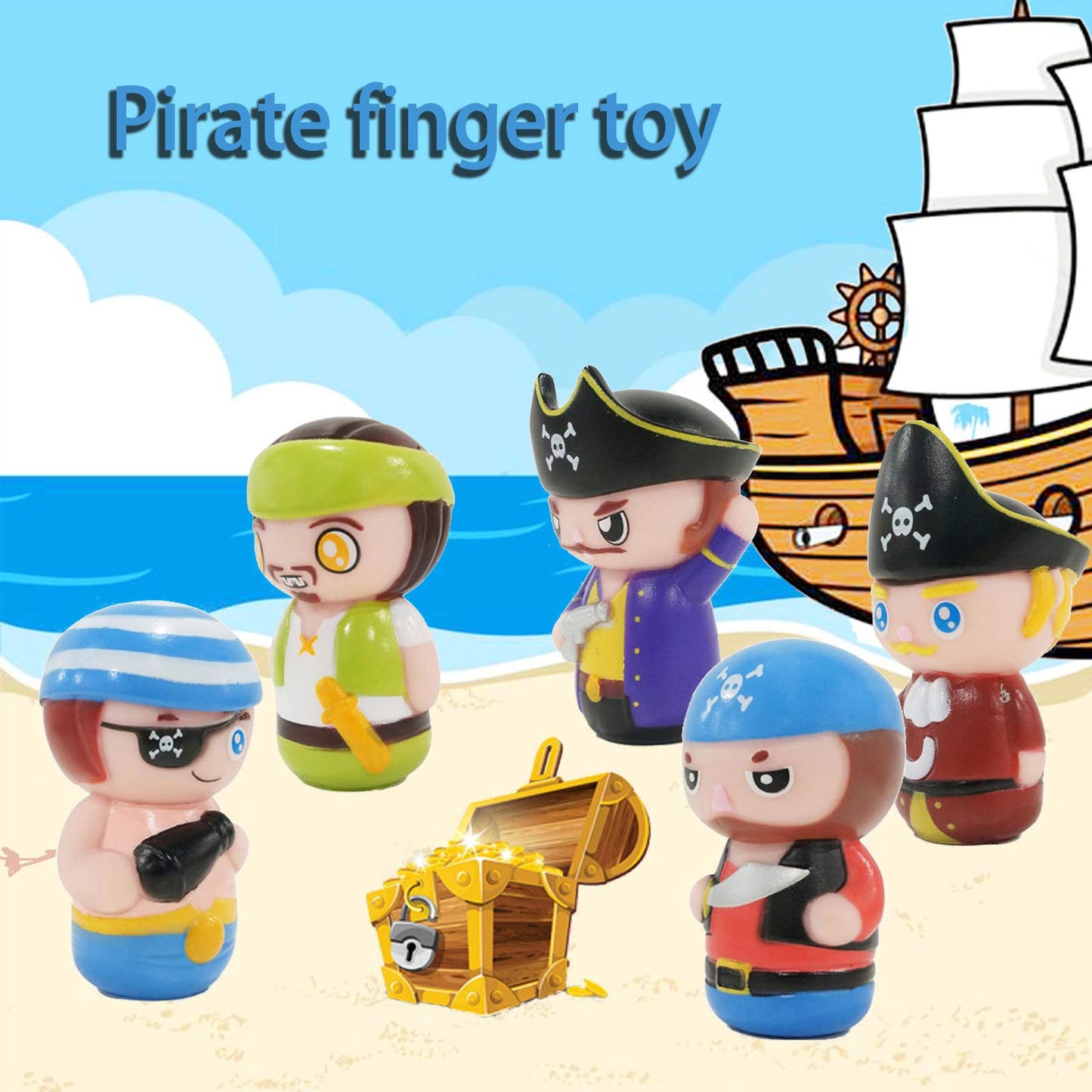 Pirate Finger Puppets For Kids,Finger Puppets For 1 2 3 Year Old Girls Boys Toddlers,Baby Party Favors For Kids Party Favors Stocking Stuffers Goodie Bag Fillers School Class Prizes