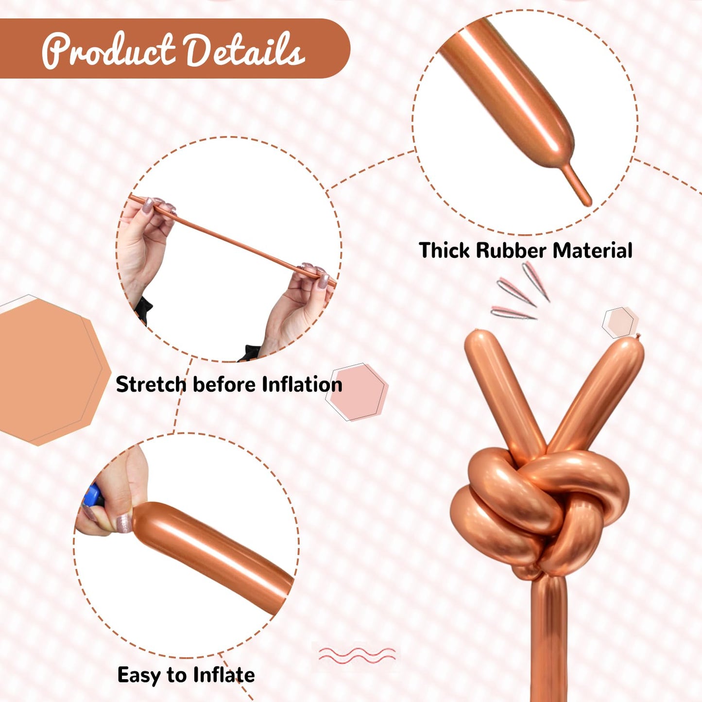 Hykjnbw Long Balloons For Balloon Animals, 260 Balloons Art Kit For Twisting, Skinny Modeling Balloons Supplies For Birthday Par