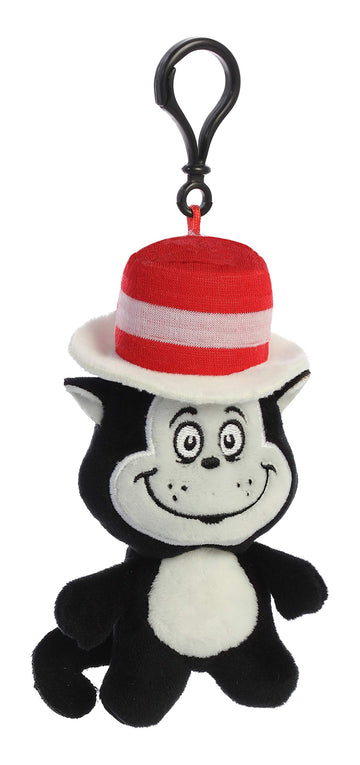 Aurora® Whimsical Dr. Seuss™ Cat In The Hat Keychain Stuffed Animal - Magical Storytelling - Literary Inspiration - Black 4 Inches