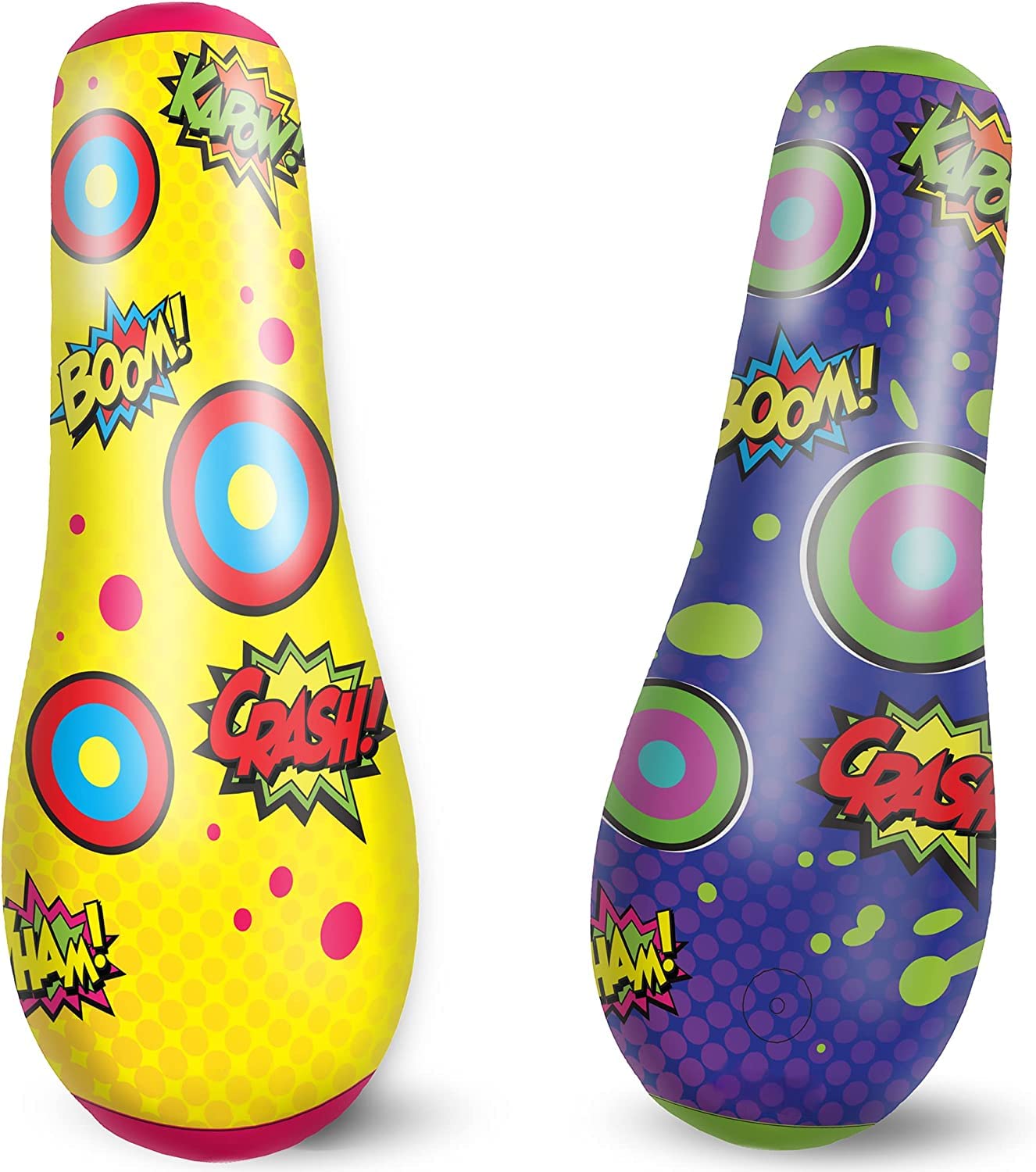 2 Pack Inflatable Bopper, 47 Inches Kids Punching Bag With Bounce-Back Action, Inflatable Punching Bag For Kids Presents