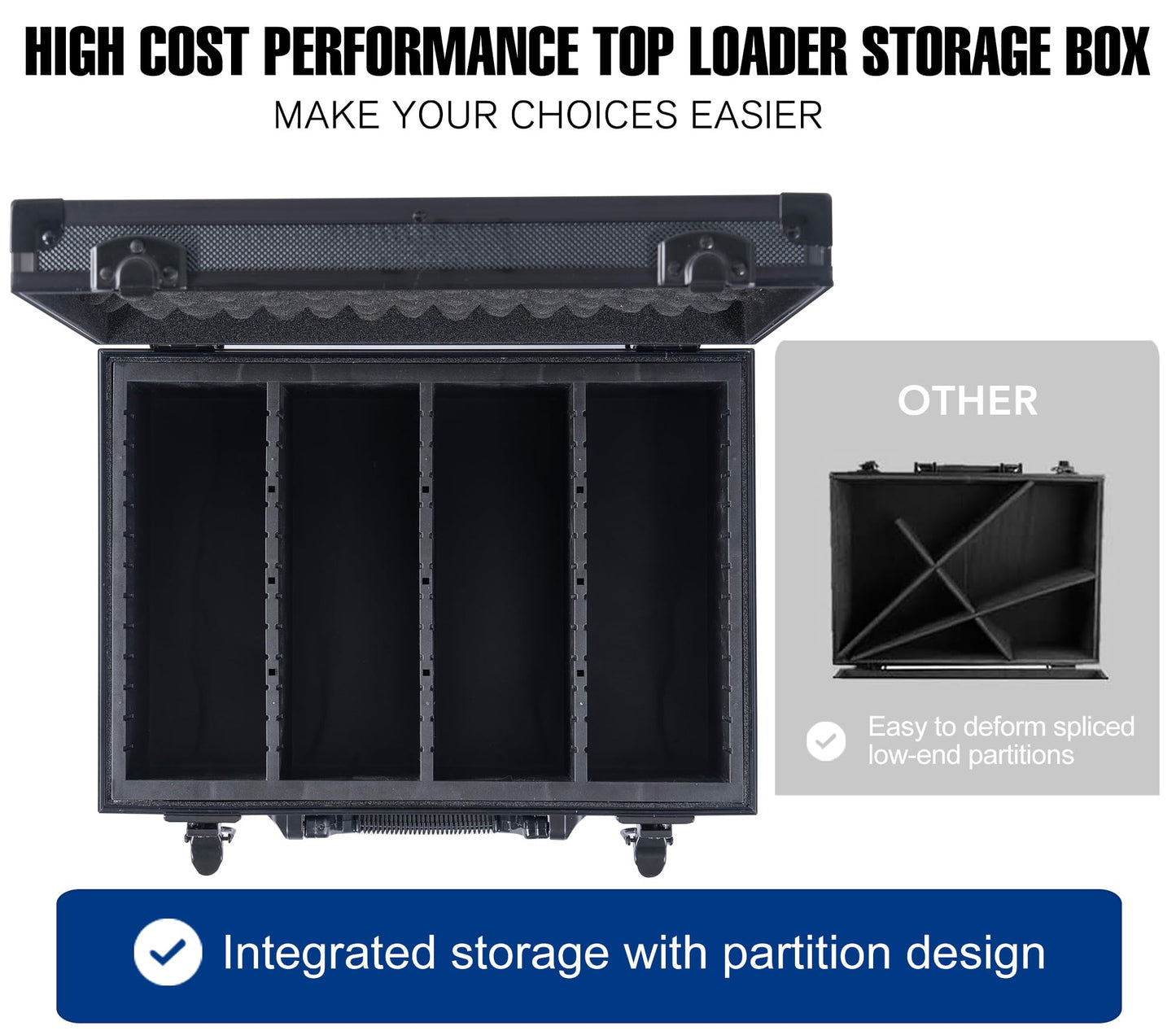 D Dacckit Toploader Storage Box With Card Dividers For 3'' X 4'' 35Pt Rigid Card Holders For Trading Cards & Sports Cards Compat