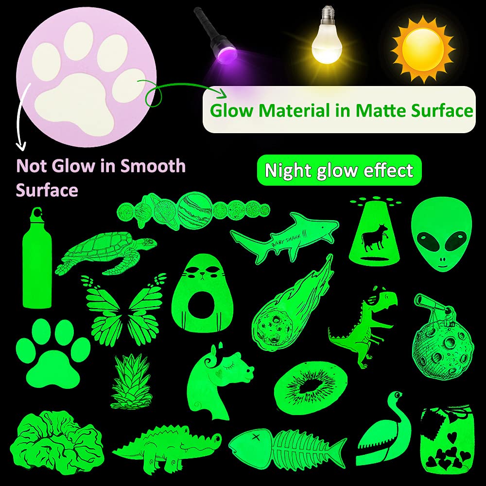 Qtl Glow In The Dark Wall Stickers For Kids Cute Wall Stickers For Adults Girls Boys Glowing Stickers For Laptop Water Bottles D
