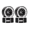 Injora 1.3'' Aluminium Beadlock Wheels For Trx4M Scx24 1/24 1/18 Rc Crawler Upgrade(Sliver Black)