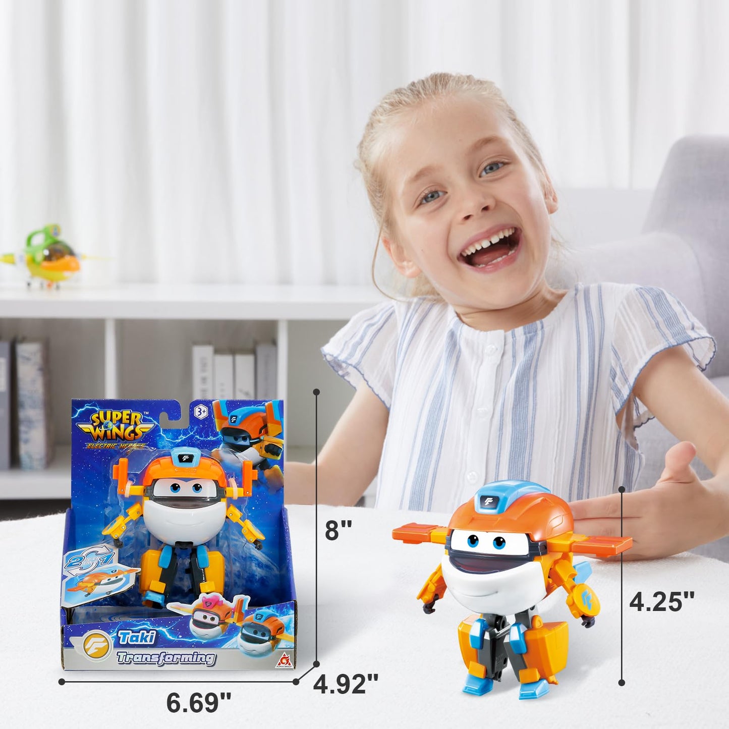 Super Wings Transforming Toys, 5 In Taki Airplane Transformable Figures Toys, 2 In 1 Mode Rescue Bots Action Figure Toys For 3-5