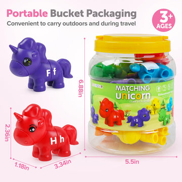 ABC Letters Matching Toys Double-Sided Alphabet Learning Toy for Kids Fine Motor Toys Uppercase Lowercase Letters Sorting and Ma