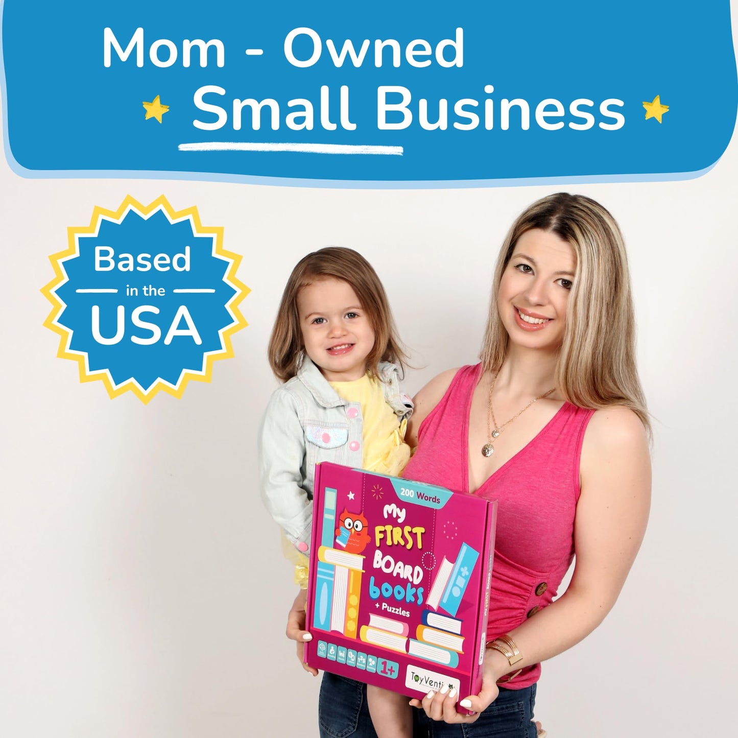 Toyventive Board Books For Toddlers 1-3, Montessori Toys For 1 Year Old Boy Birthday Gift, Toddler Board Books For 1-2 Year Olds