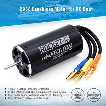 Surpass Hobby 2958 4480Kv Brushless Motor Shaft 3.175Mm With Water Cooling Jacket For Rc Boat(4480Kv)