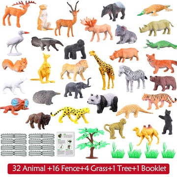 ValeforToy 54-Piece Mini Jungle Animal Figure Set, Realistic PVC Toys for Kids, Multicolor, Learning Party Favors