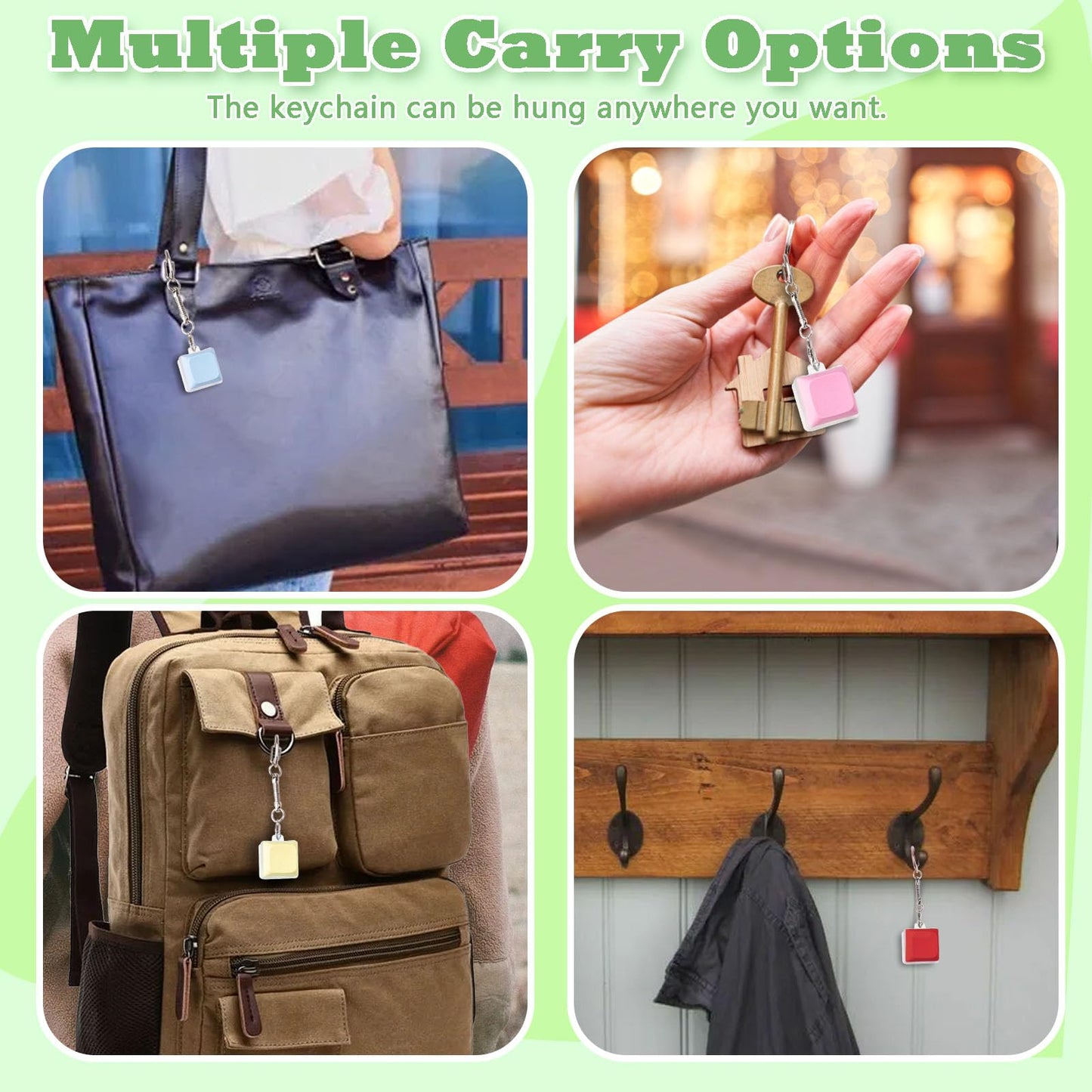 Keyboard Fidget Toy for mature-themeds Keyboard Clicker with LED Light Keychain Fidget Stress Relief Sensory Toy