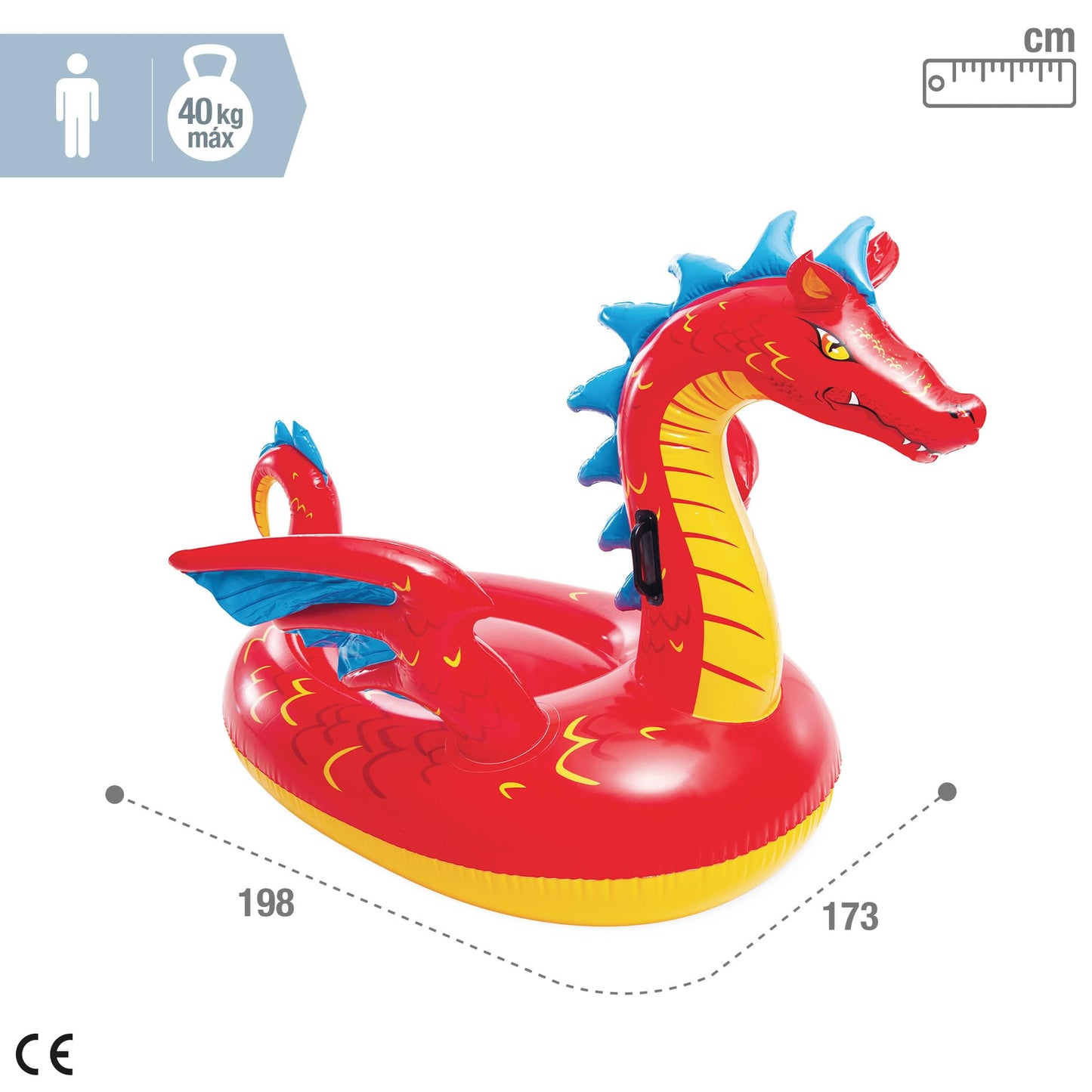 Intex Mystical Dragon Ride-On, Deflated Size: 1.98M X 1.73M (57577Np)