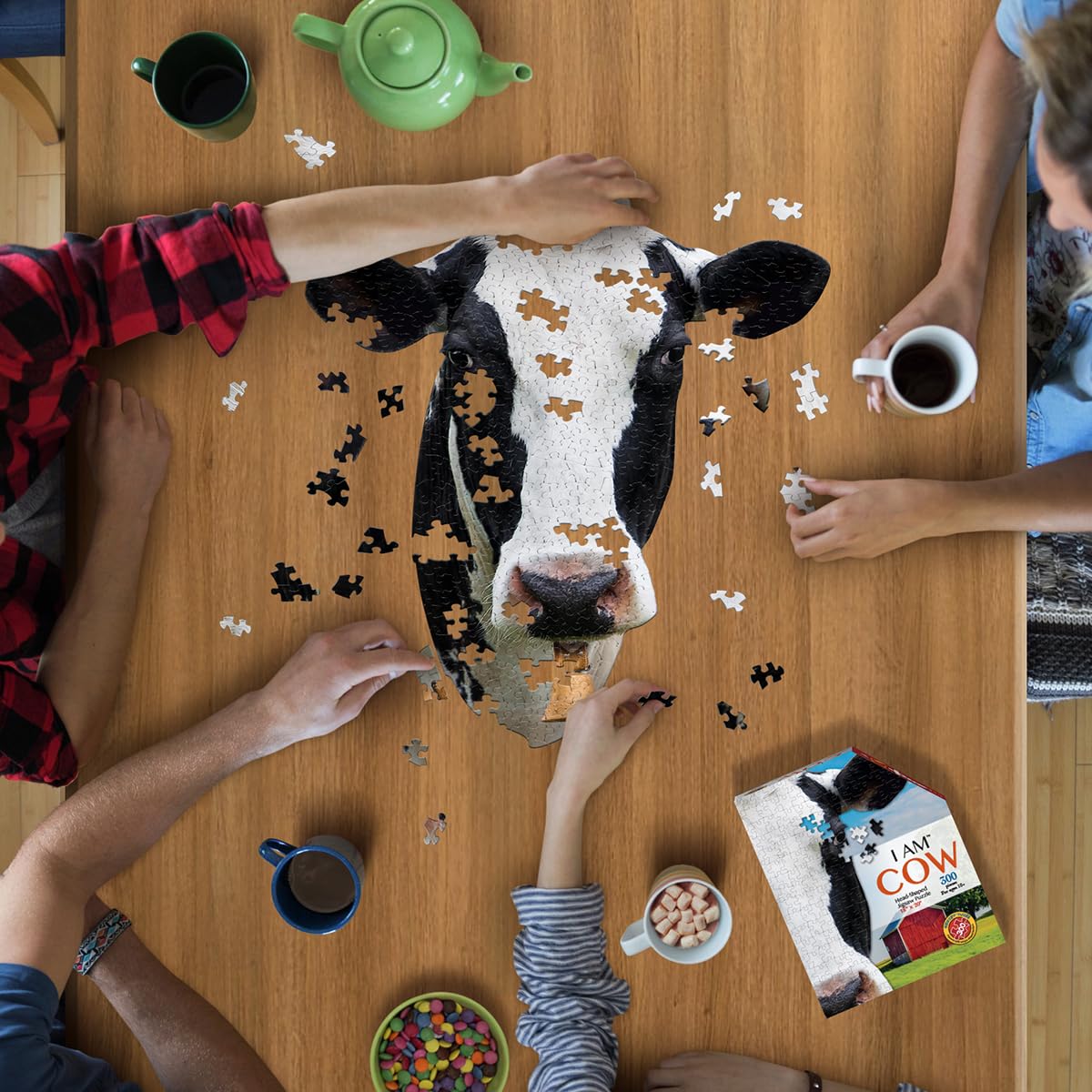 Madd Capp Puzzles - I Am Cow - 300 Pieces - Animal Shaped Jigsaw Puzzle
