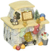 Enesco Heart of Christmas Fireplace-Lighted Figurine, Ceramic, Ivory and Red, Model 4057650