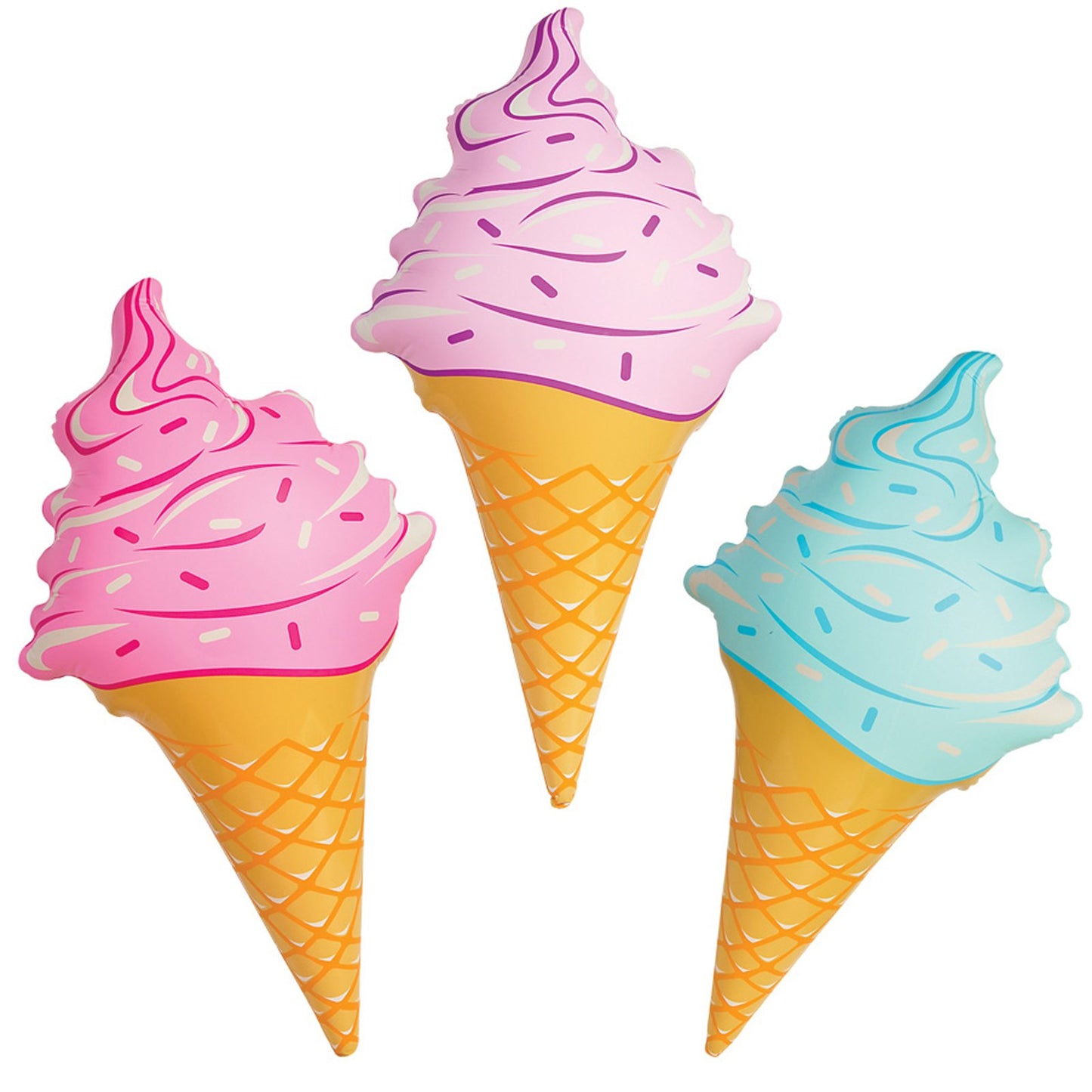 Rhode Island Novelty 36 Inch Inflatable Ice Cream Cones, Three per Order. No Color Choice