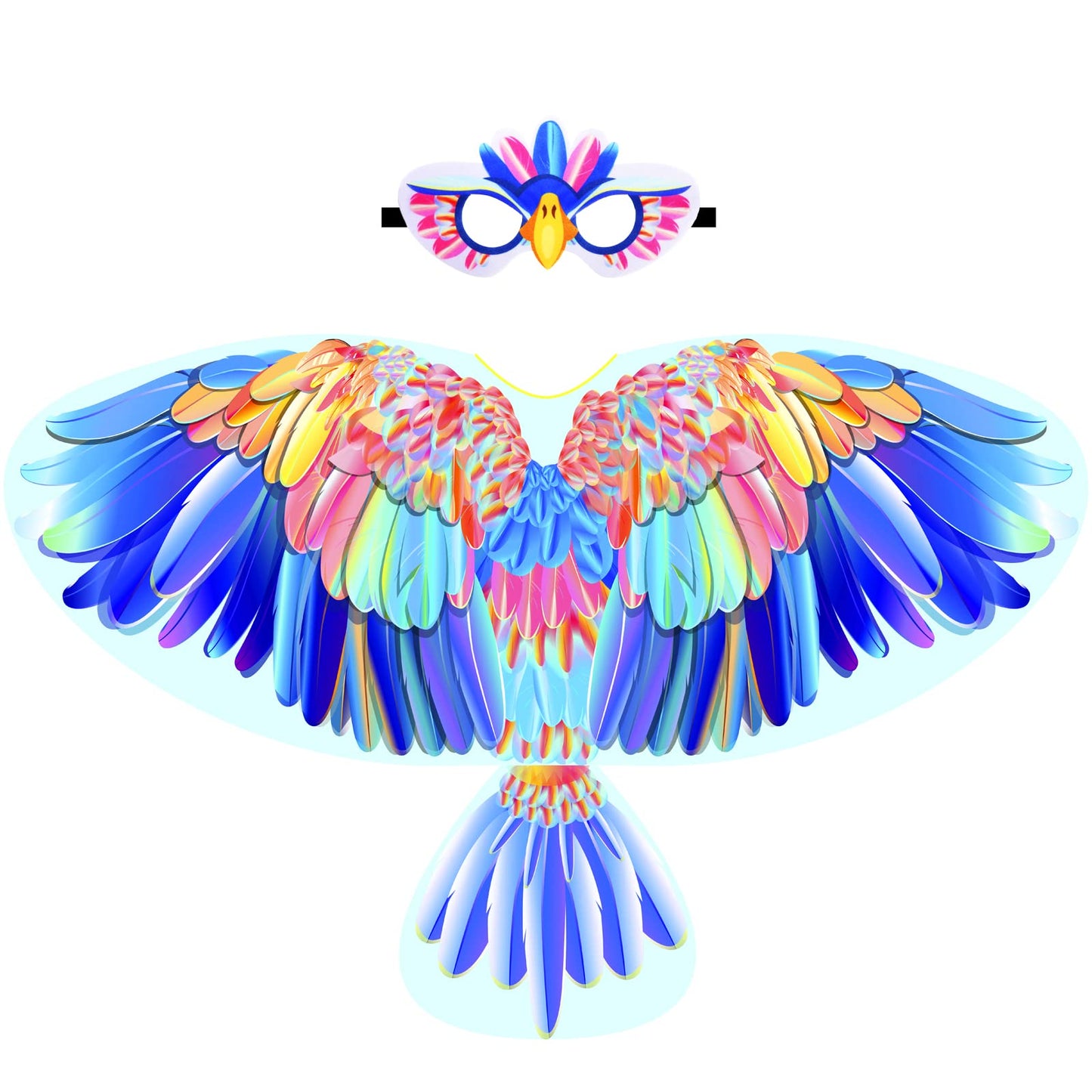 Irolewin Eagle-Bird-Wings-Costume For Kids And Bird Mask Owl Dress-Up Costumes For Girls Boys Play Halloween Party Favors