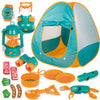 Fun Little Toys Pop Up Tent With Kids Camping Gear Set, Kids Play Tent Outdoor Toys Camping Tools Set For Kids