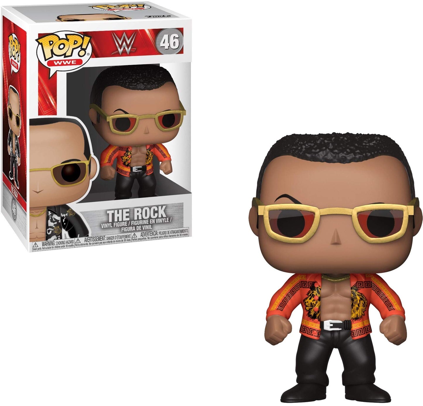 Funko POP! WWE The Rock Old School Collectible Toy - 3.75 inches, Black, Model 24824