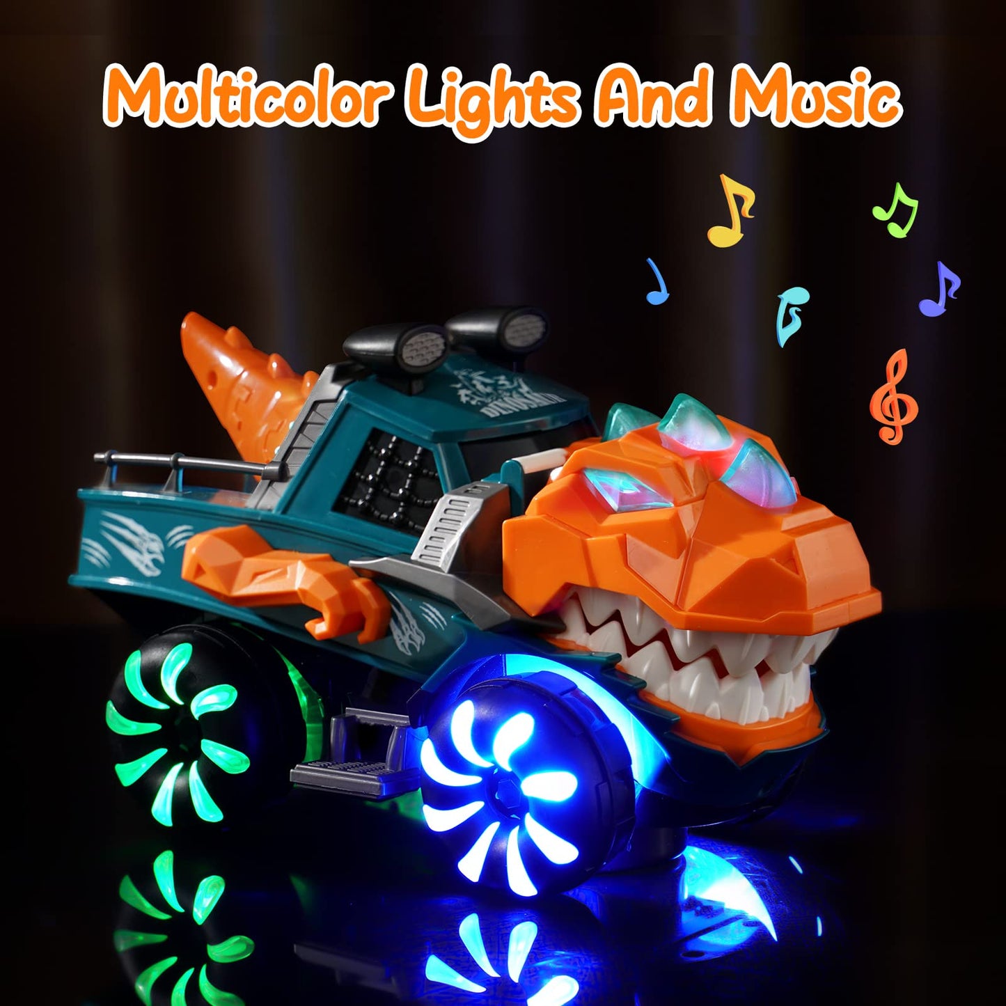 KidsMind Dinosaur Monster Truck for Baby Boy Music and Light Up Toy for Toddlers 1-3,Battery Powered Dino Trucks Toy Ideas for 2