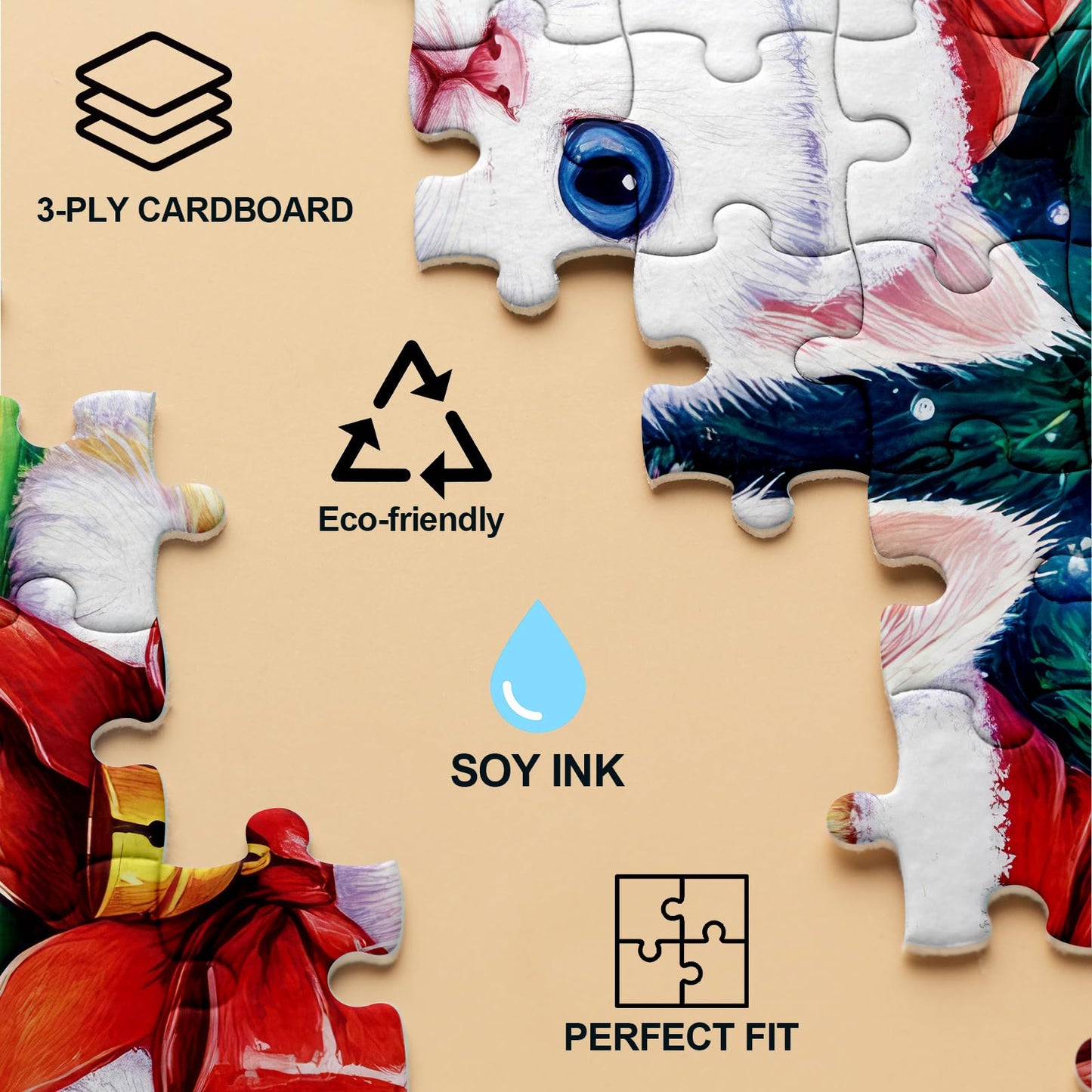 Buhah Christmas Funny Cat Puzzles For Adults 1000 Pieces Winter Holiday Animal Jigsaw Puzzles Xmas Impossible Puzzle Challenging