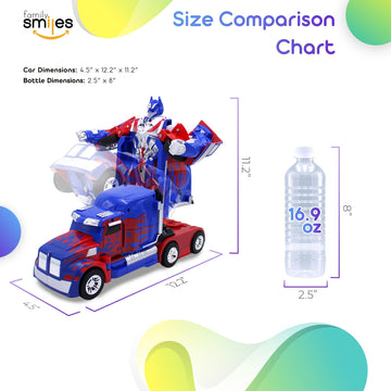 Family Smiles Kids Remote Control Car Toy Truck Transforming Robot RC Vehicle Toys Boys Age 8-12