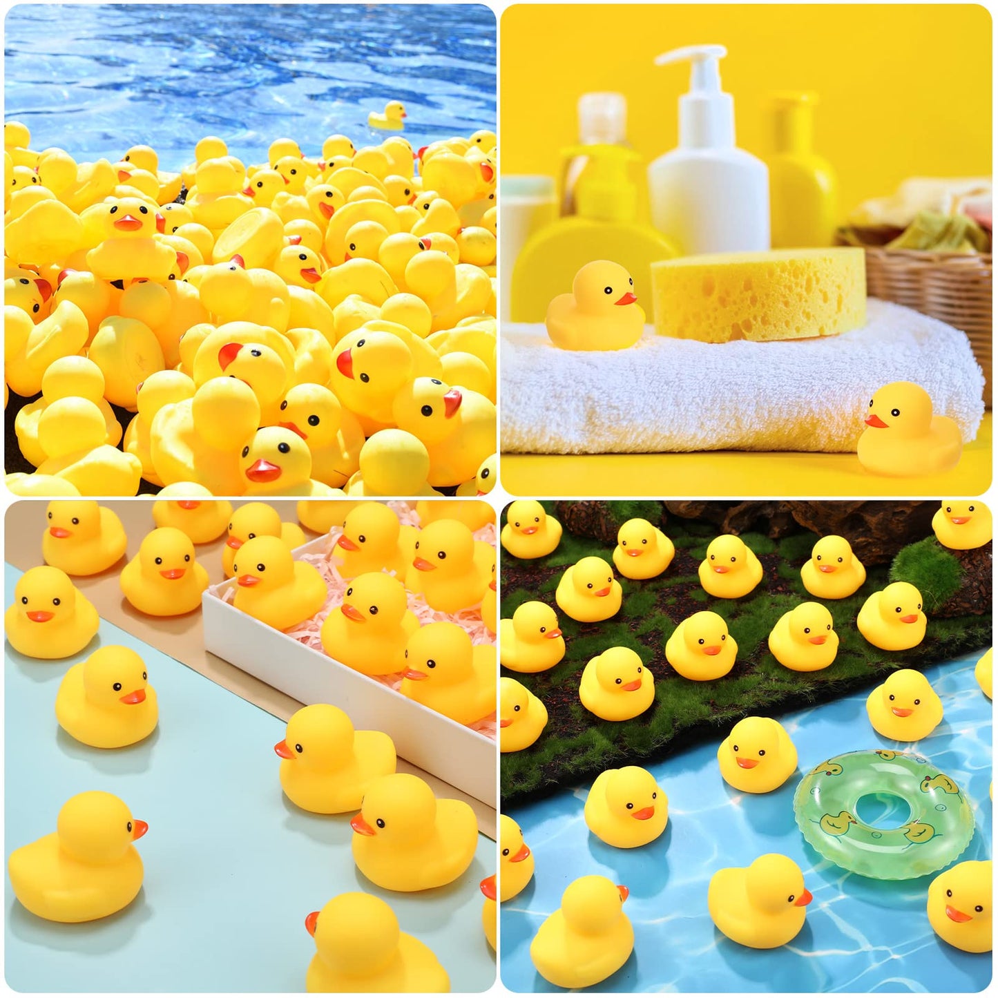 Vinsot 100 Pcs Bath Ducky Mini Rubber Ducks Yellow Rubber Duck Bath Toy Rubber Tub Toys Bathtub Toys Squeak And Float Ducks (1.77 X 1.77 X 1.57 Inch)