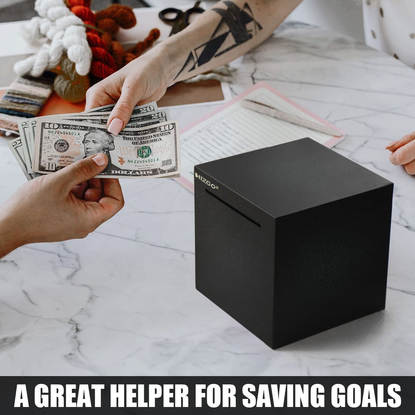 hizgo mature-themed Piggy Bank- Piggy Bank for mature-themeds Must Break to Open -Stainless Steel Piggy Bank-Metal Saving Box (4.72 inch)