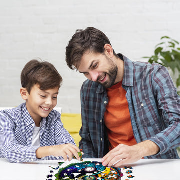 Jigfoxy Wooden Puzzles For Adults, Tree Of Life Wooden Jigsaw Puzzles, Unique Zen Shape Puzzles, Christmas Thanksgiving Gifts For Family Friend(M-11.8 * 11.8In-200Psc)