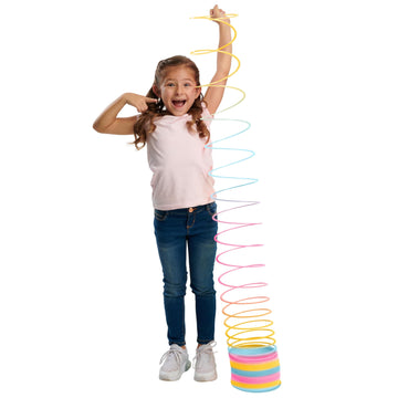 Just Play Large Multicolor Extreme Rainbow Slinky® - 9-Inch Tall Retro Plastic Fidget Toy for Kids Ages 5 and Up