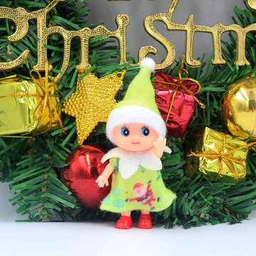 Wuleeuper Tiny Baby Elf Dolls | Christmas Miniature Decoration | Newborn Gift | Boy and Girl Elf Dolls (Light Yellow Dress)