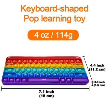 Proweber Learning Typing Keyboard Pop Fidget Toy - Satisfying Sensory Stress Relief for Kids Adults ADHD - Pop Bubbles Silicone