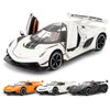 BDTCTK Compatible for 1:24 Koenigsegg Jesko Car Model, Diecast Collectible Pull Back Model Car with Sound and Light, Toy Gift Ve