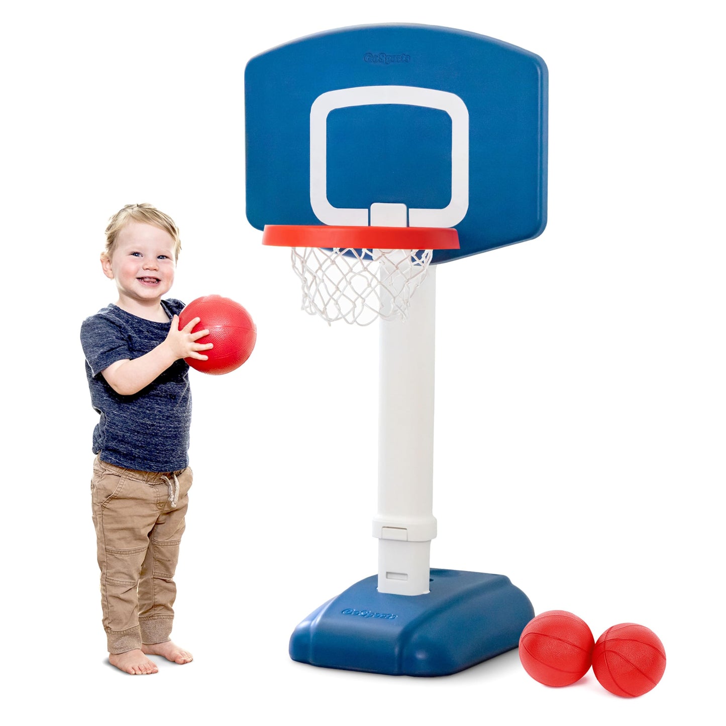 Gosports Tot Shot Toddler Basketball Set - Kids Indoor & Outdoor Toy Hoop With Adjustable Height