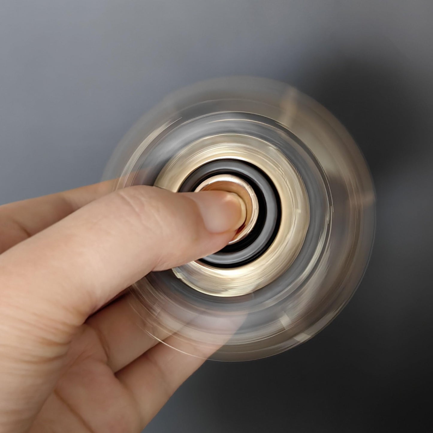 T-Conceal EDC Fidget Sliders Open protective covering Spinning TopFidget Toys Stress Relief for mature-themeds Magnetic Metal (Gray Gold)