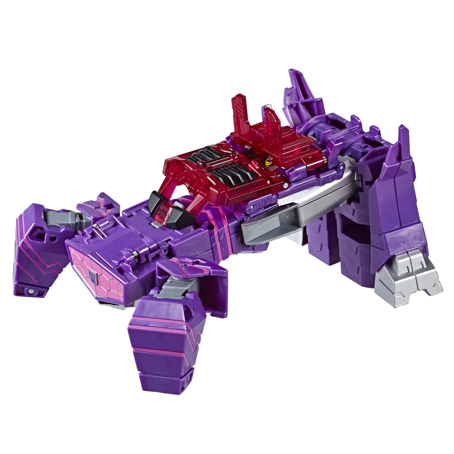 Transformers Cyberverse Shockwave Action Figure, 9-inch, Red/Violet, Combines with Energon Armor, Model E7113, for Kids 6+