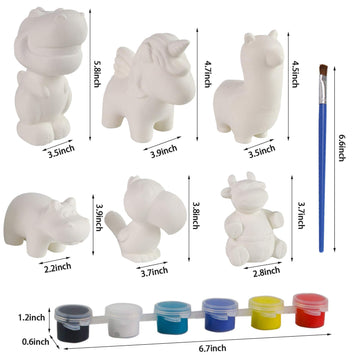 Lovestown Squishies Painting Kit, 6 Pcs Diy Animal Squishies Making Squishies Kit Paint Your Own Squishies For Birthday Gifts