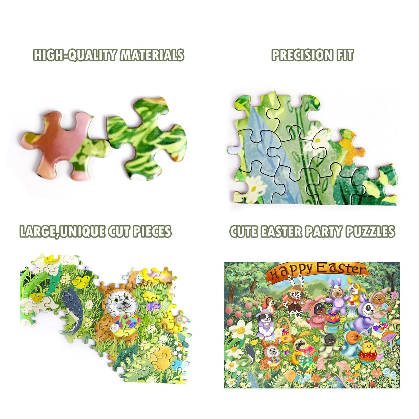 Easter Jigsaw Puzzles 500 Pieces For Adults - Easter Party Colorful Rabbits Egg Puzzles (Easter Party)