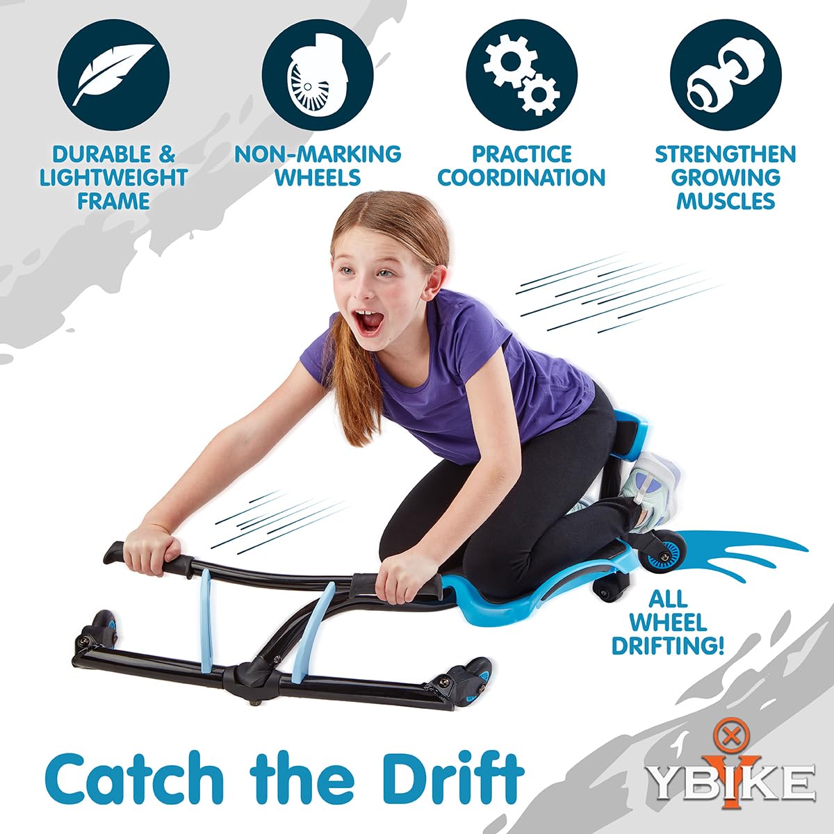 Ybike Leap Self Propelled Ride On Drifting Racer Riding Toy For Boys And Girls Ages 4 – 9 - Blue