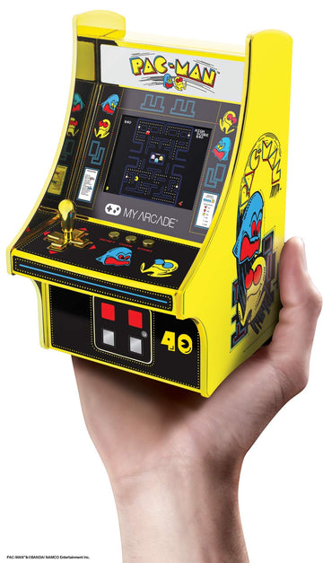My Arcade Pac-Man 40Th Anniversary Micro Player, Fully Playable, 6.75 Inch Collectible, Full Color, Gold Plated, Battery Or Micr