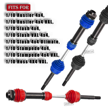 Drive Shaft CVD Axles Upgrades for 1/10 Slash VXL 4x4 Rustler Stampede Hoss VXL 4x4 4WD,4Pcs Front Rear Transmission Driveshaft