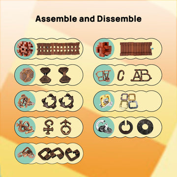 Actpo 9Pcs Difficulty Puzzles Gift For Adults, Teens, And Kids Brain Teaser Puzzles Game Desk Toys