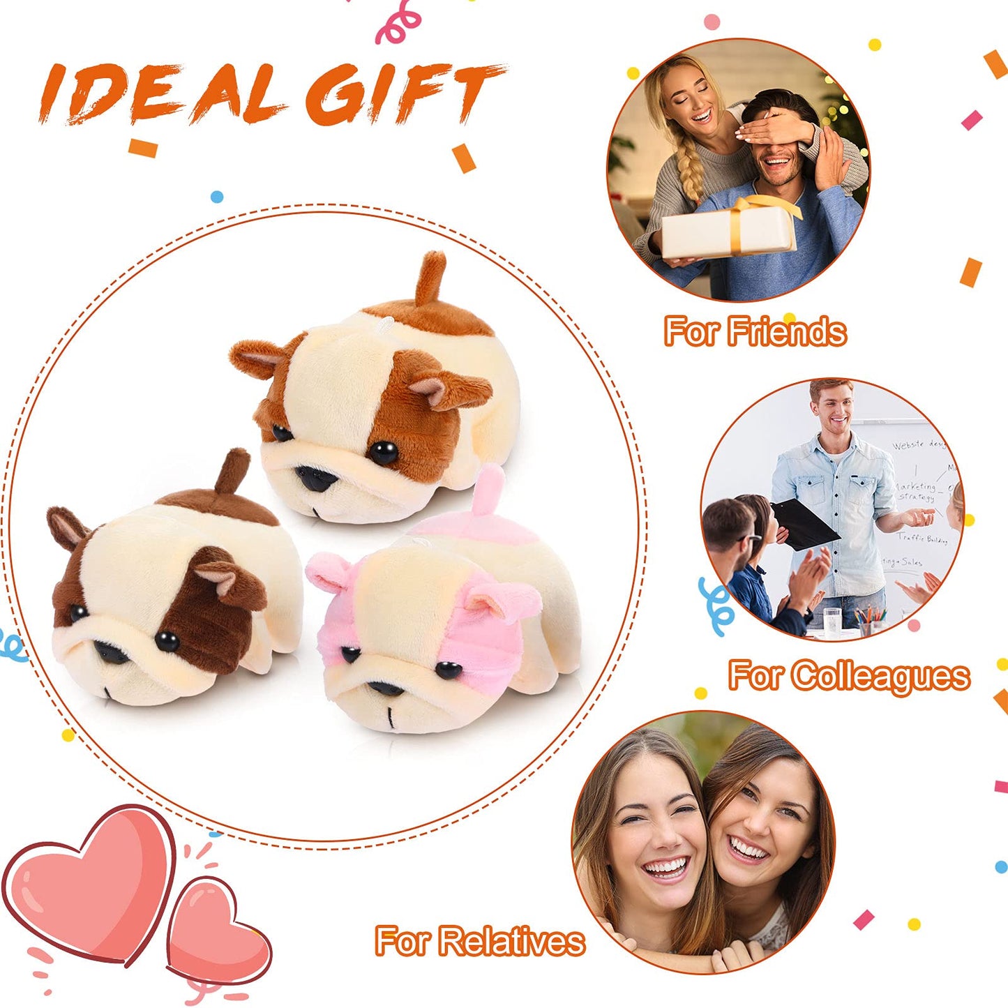 Sumind 9 Pcs Valentine Mini Plush Dog Stuffed Animals Bulk Dog Plush Party Favors Small Soft Plush Dog Toy For Easter Goodie Bag Fillers Baby Show Birthday(Fluffy Puppy)
